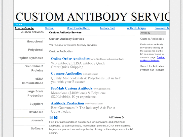 www.customantibodyservices.com