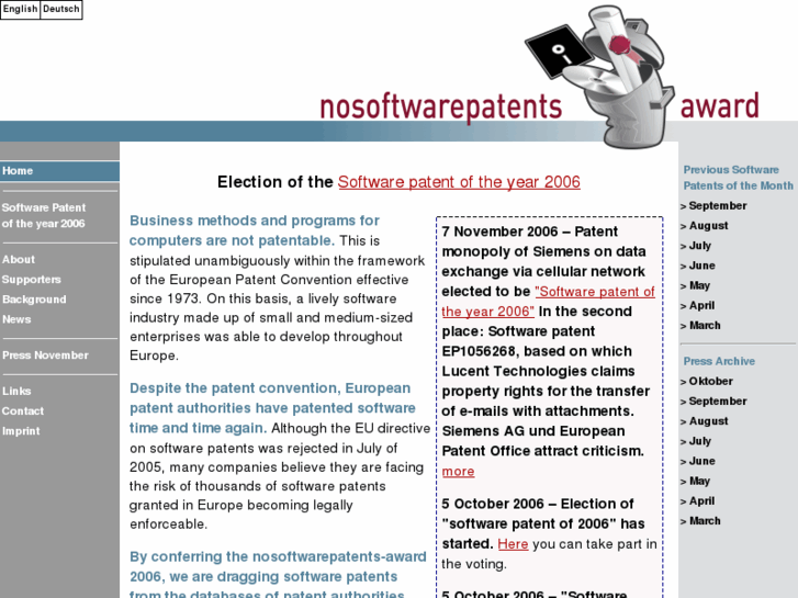 www.nosoftwarepatents-award.com