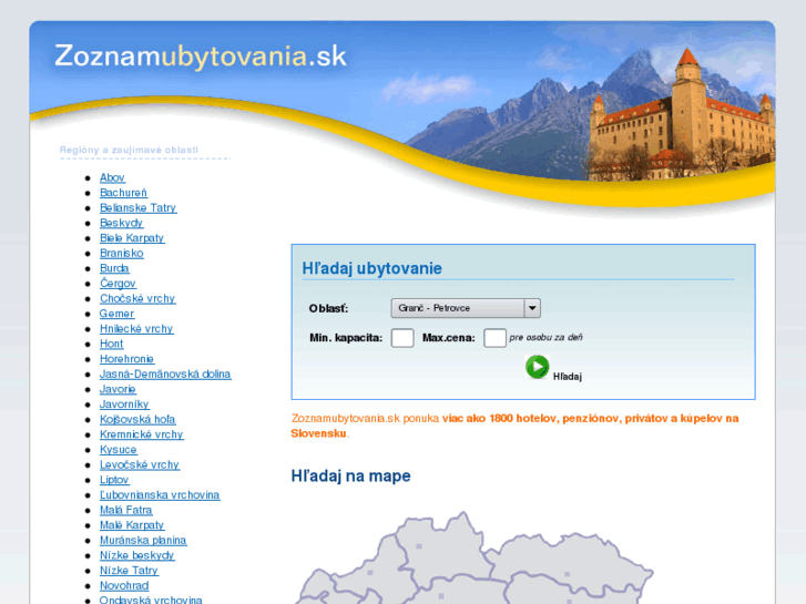 www.zoznamubytovania.sk