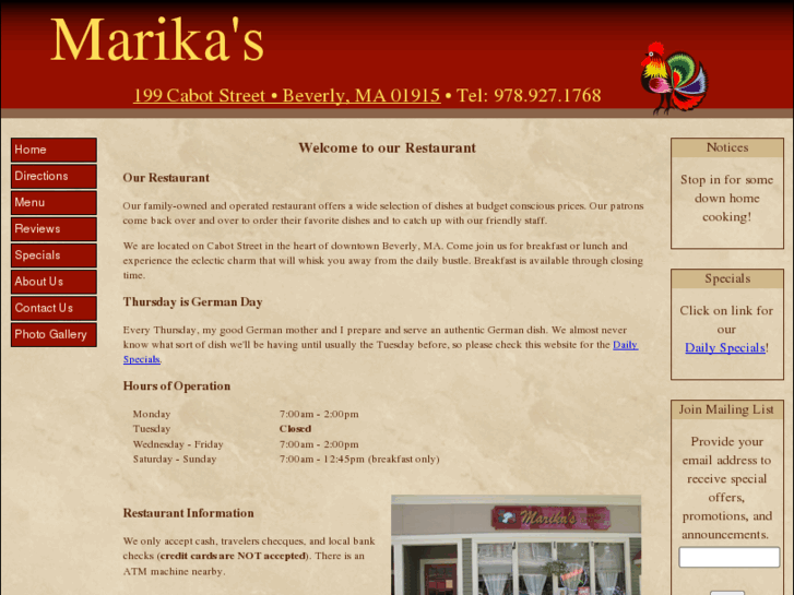 www.marikasrestaurant.com