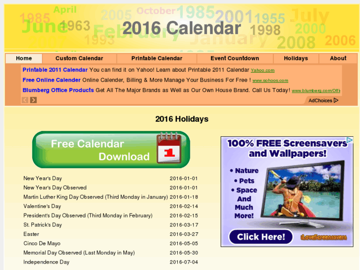 www.2016calendar.org