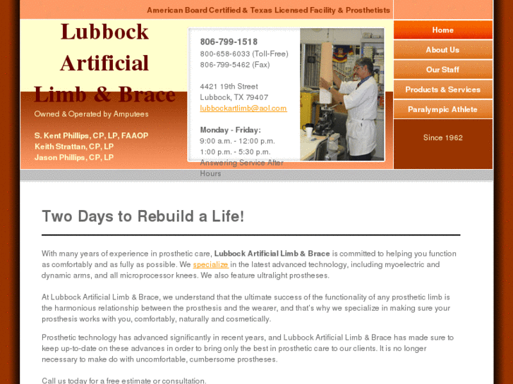 www.lubbockartificiallimbandbrace.com