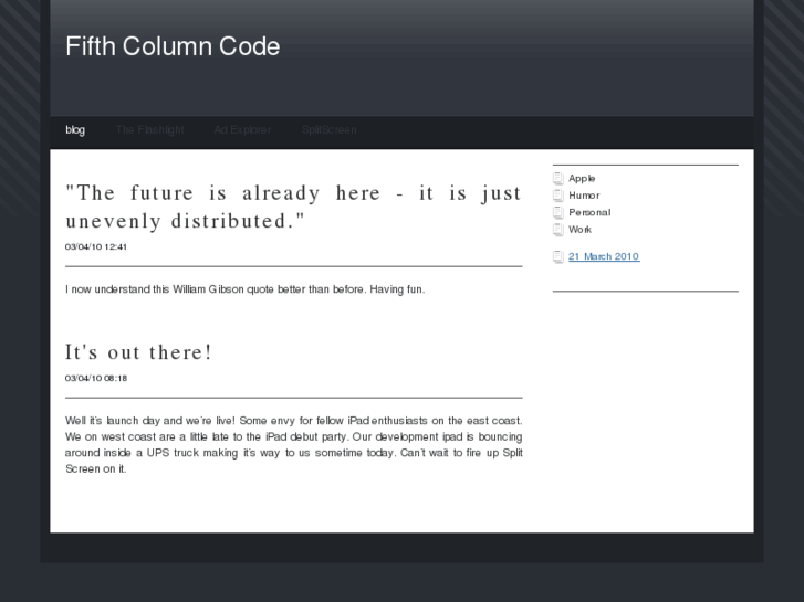 www.fifthcolumncode.com