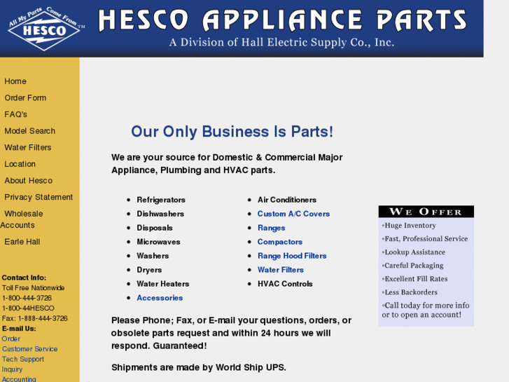 www.hescoapplianceparts.com