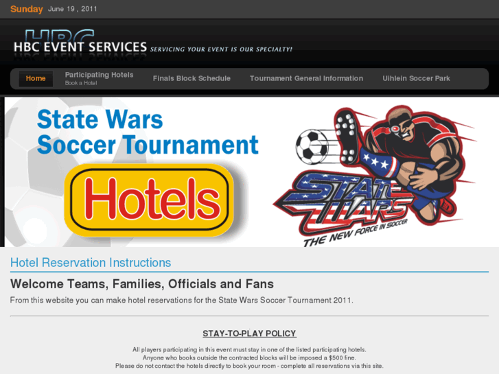 www.statewarssoccerhotels.com