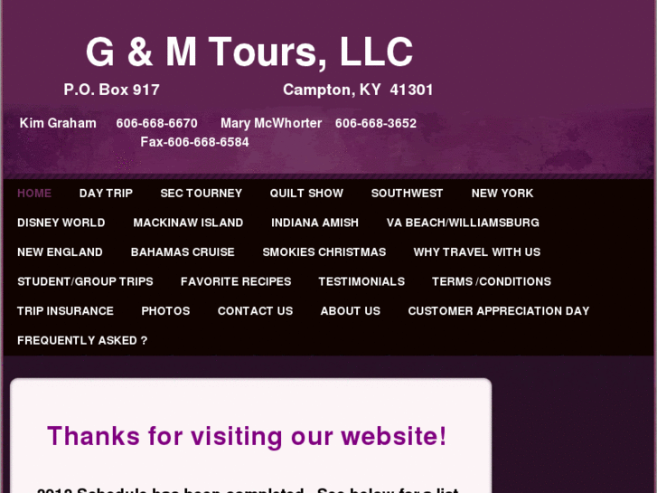 www.gandmtours.net