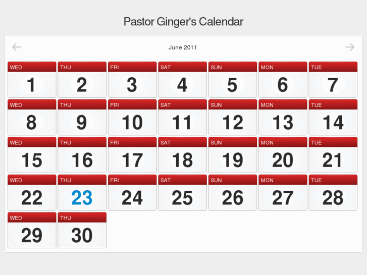 www.pastorgingerscalendar.com