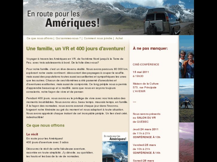 www.enroutepourlesameriques.ca