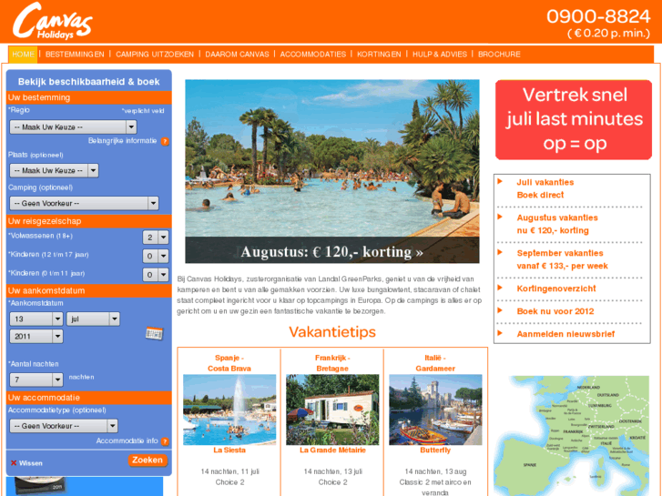 www.canvasholidays.nl