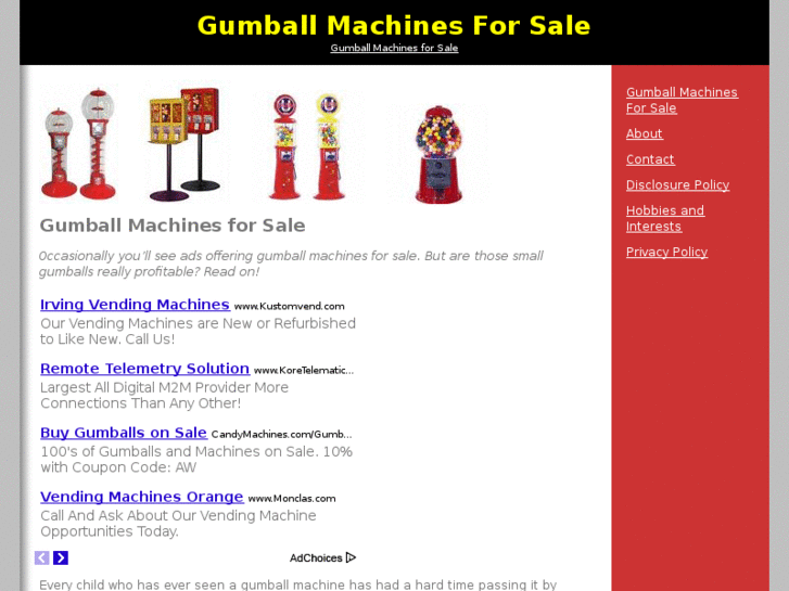 www.gumballmachinesforsale.net