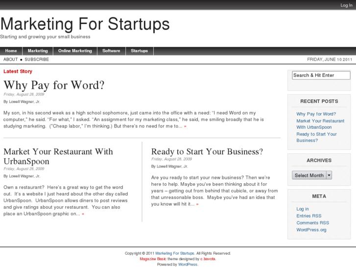 www.marketingforstartups.com