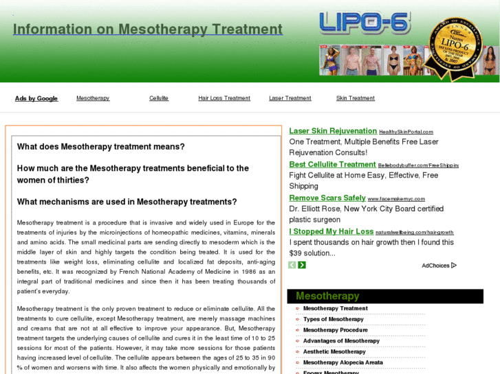 www.informationonmesotherapy.com