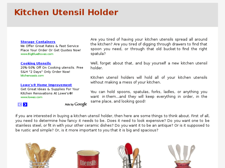 www.kitchenutensilholders.com