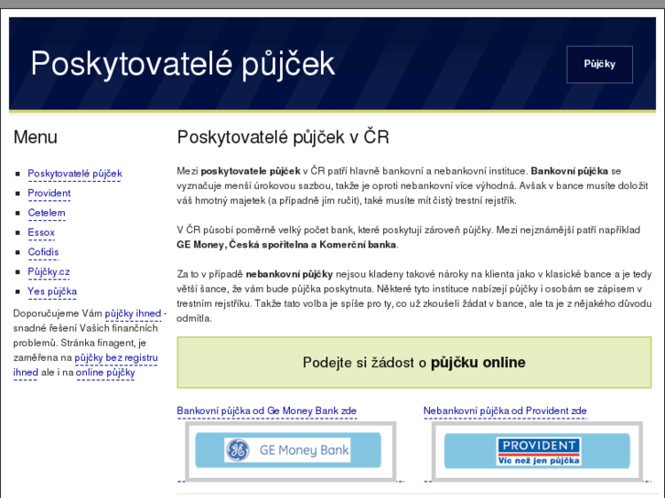 www.poskytovatelepujcek.cz