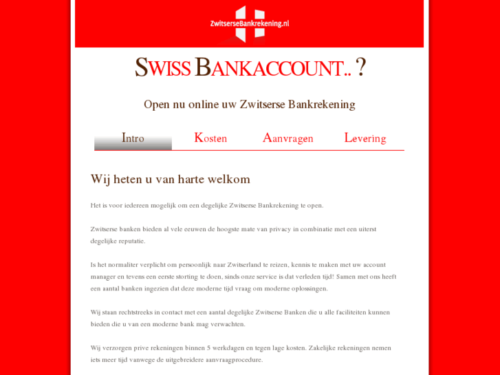 www.zwitsersebankrekening.nl