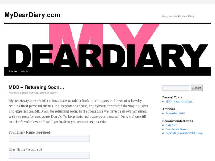 www.mydeardiary.com