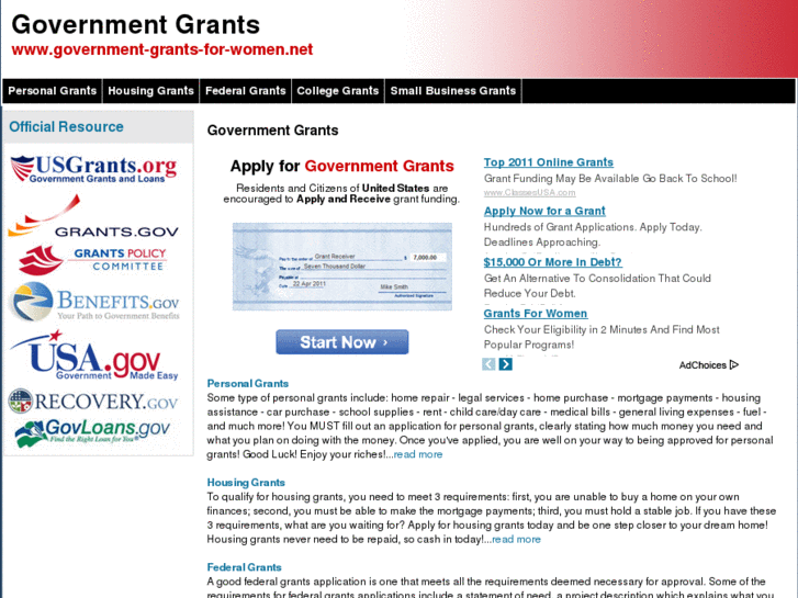 www.government-grants-for-women.net