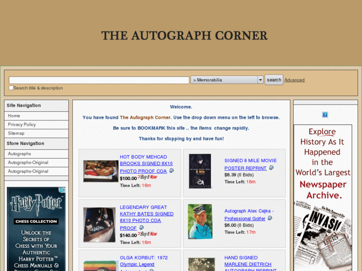 www.theautographcorner.com