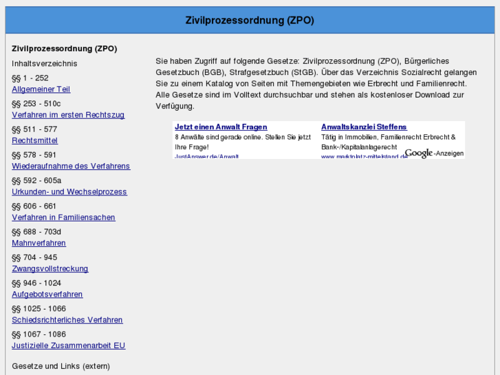 www.zivilprozessordnung-zpo.de