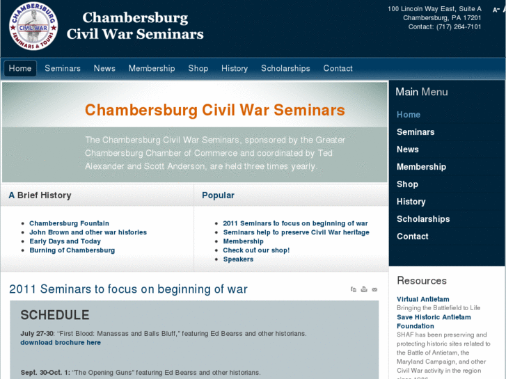 www.chambersburgcivilwarseminars.org