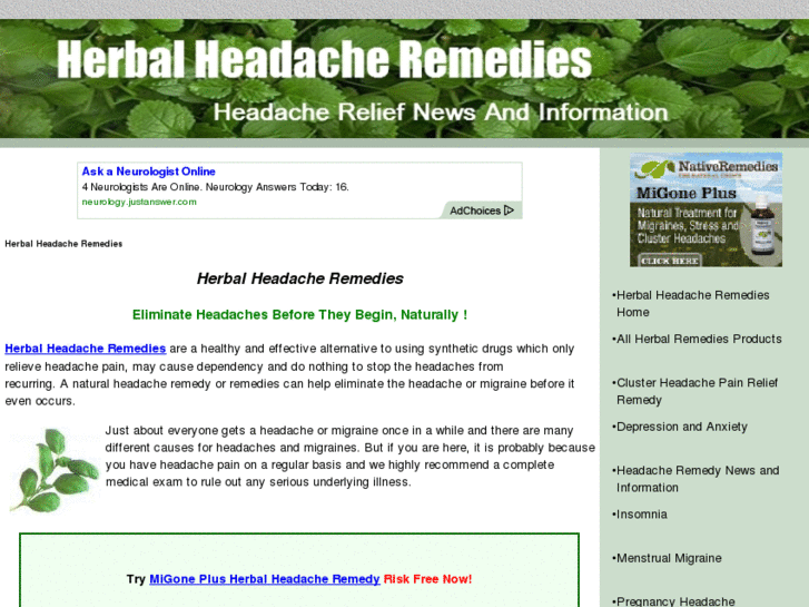 www.herbalheadacheremedies.com