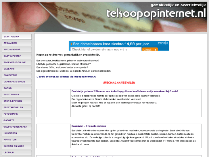 www.tekoopopinternet.nl