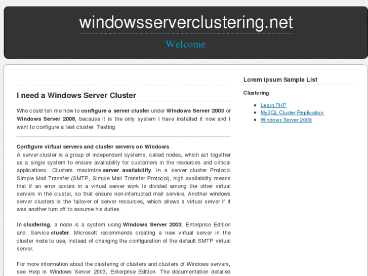 www.windowsserverclustering.net