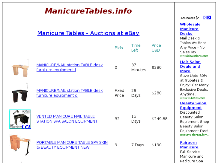www.manicuretables.info