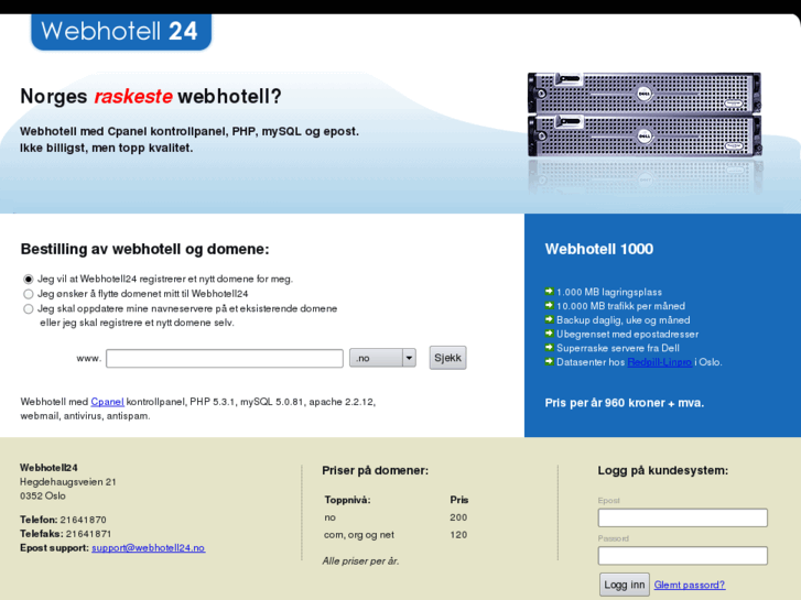 www.webhotell24.no