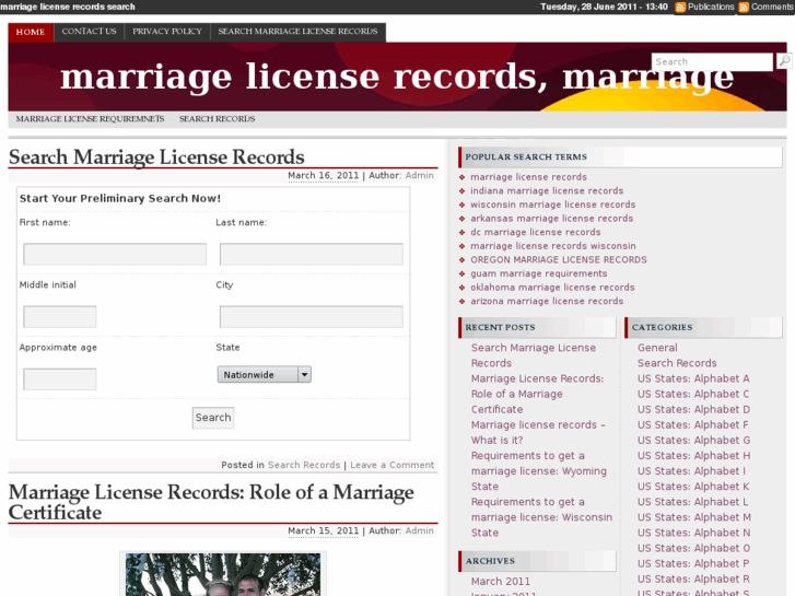 www.marriagelicenserecords.net