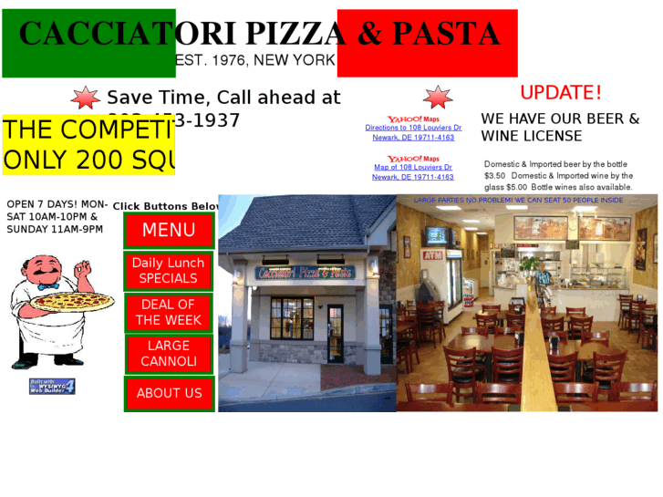 www.cacciatori-pizza.com