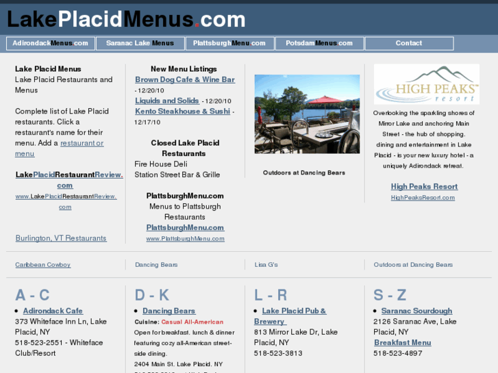 www.lakeplacidmenu.com