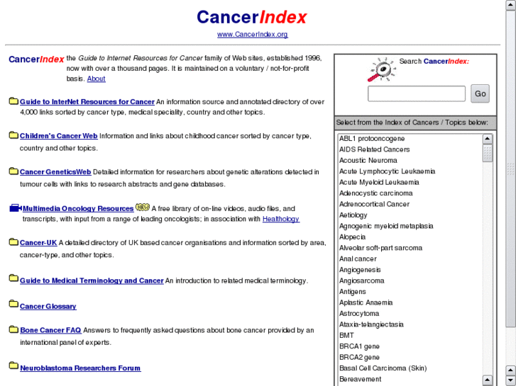 www.cancerindex.net