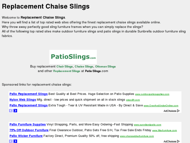 www.replacementchaiseslings.com