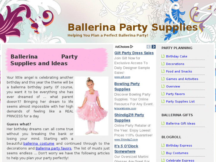 www.ballerinapartysupplies.net