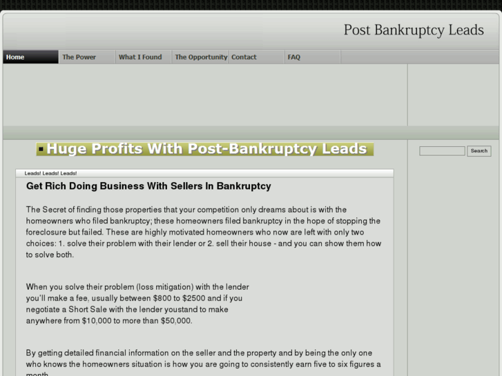 www.postbankruptcyleads.com