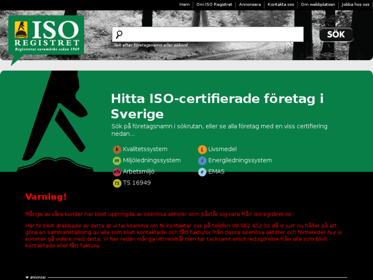 www.isoregistret.se