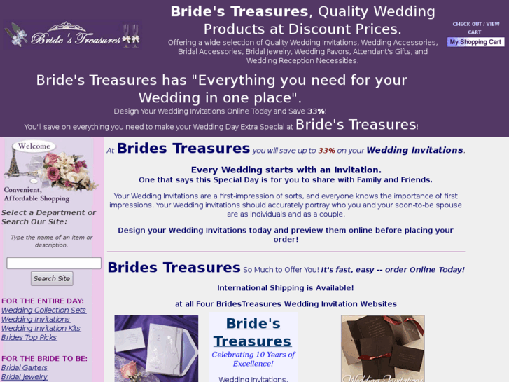 www.discountweddinginvitationsbybridestreasures.com