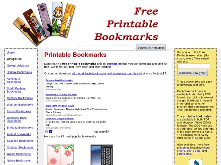 www.freeprintablebookmarks.net