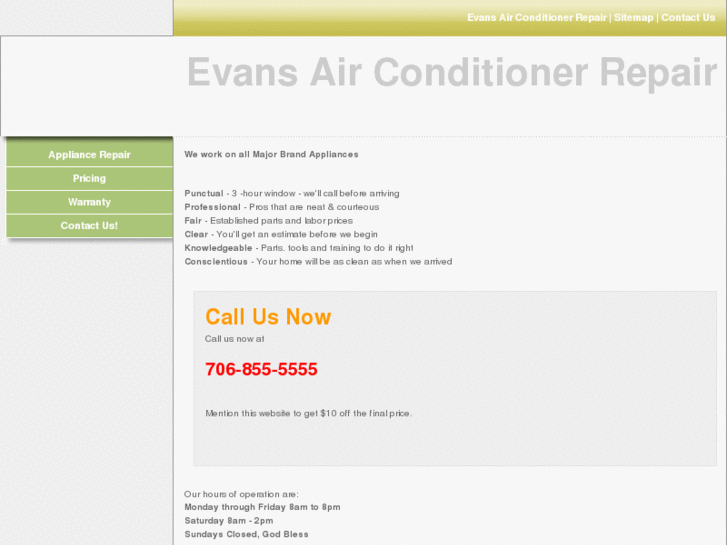 www.evansairconditionerrepair.com