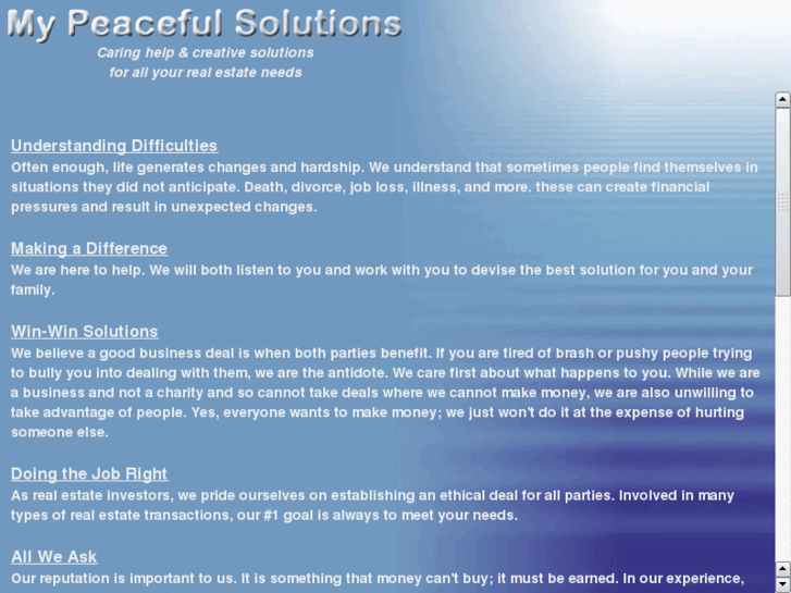www.mypeacefulsolutions.info