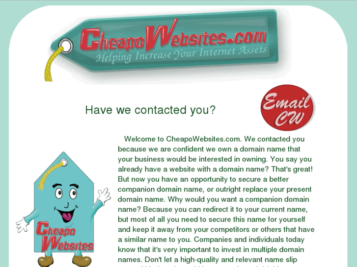 www.cheapowebsite.com