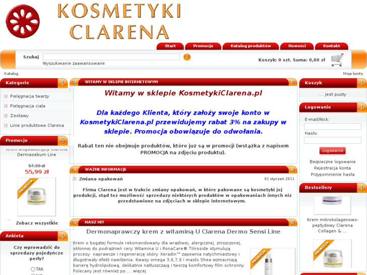 www.kosmetykiclarena.pl