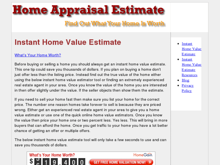 www.instanthomevalueestimate.com