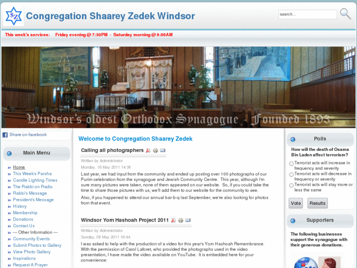 www.shaareyzedekwindsor.com