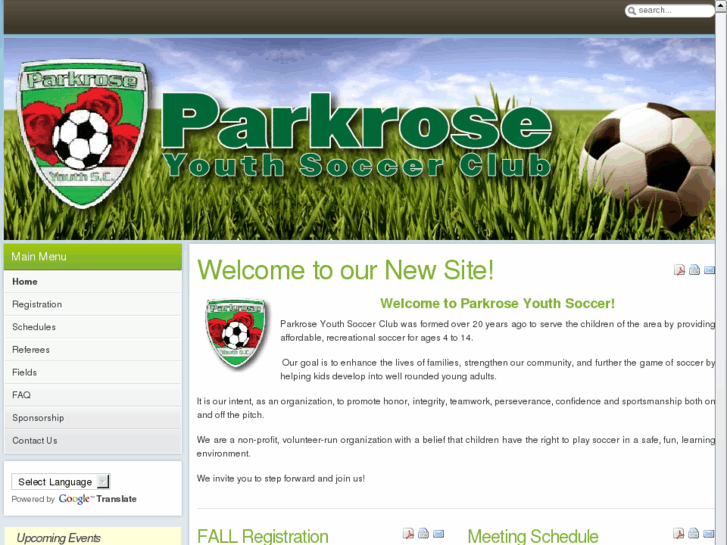 www.parkrosesoccer.com