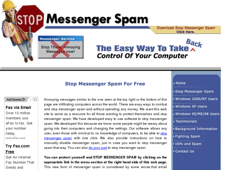 www.stopmessengerspam.com