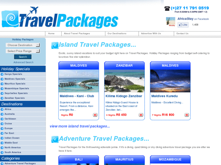 www.travelpackages.co.za