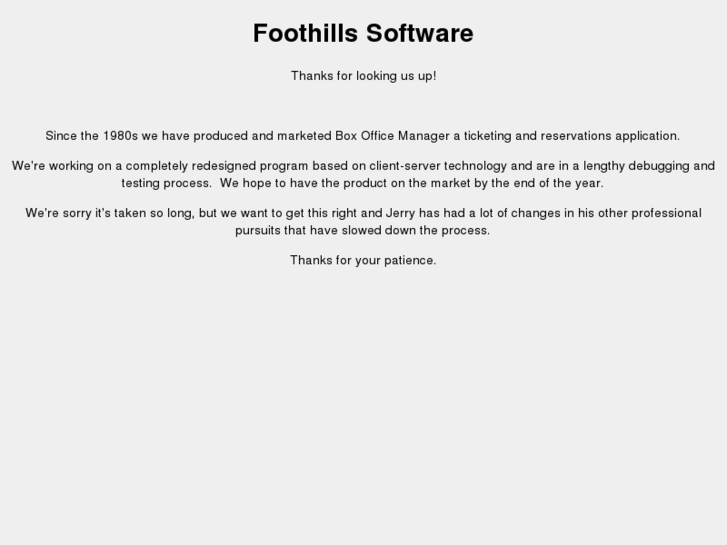 www.foothillssoftware.com