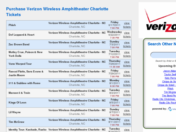 www.verizonwirelessamphitheatercharlotte.com